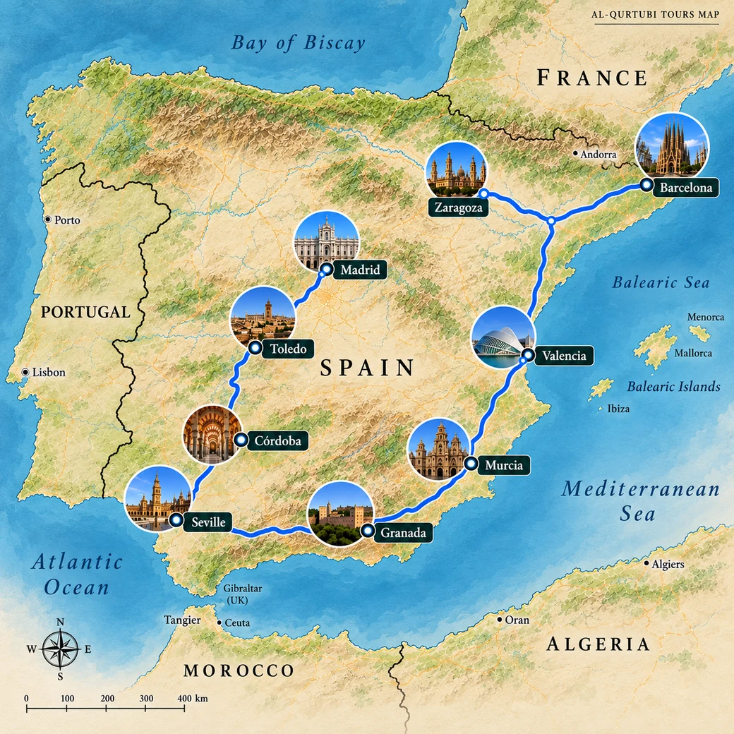Route map for LIVING MAP OF AL-ANDALUS