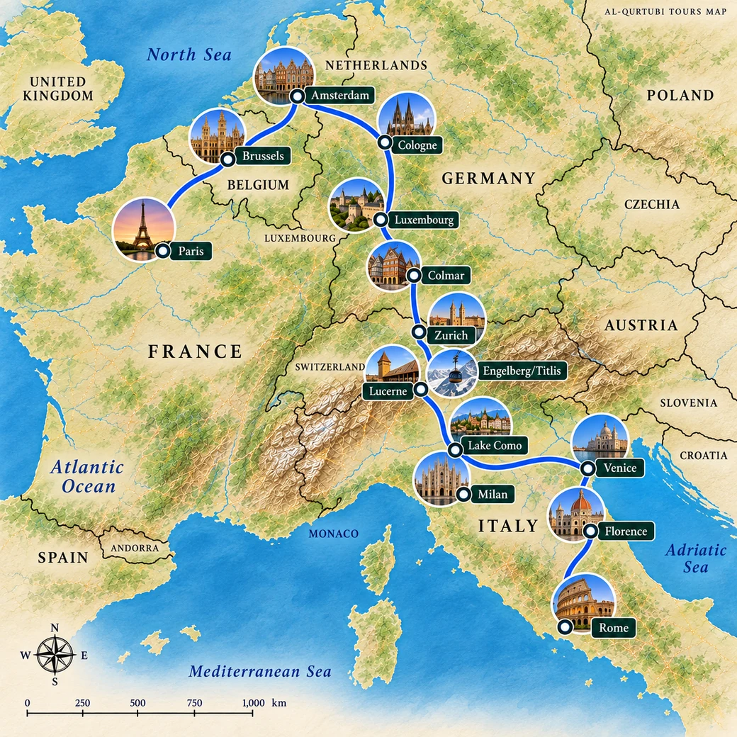 Route map for MINARETS & ALPS